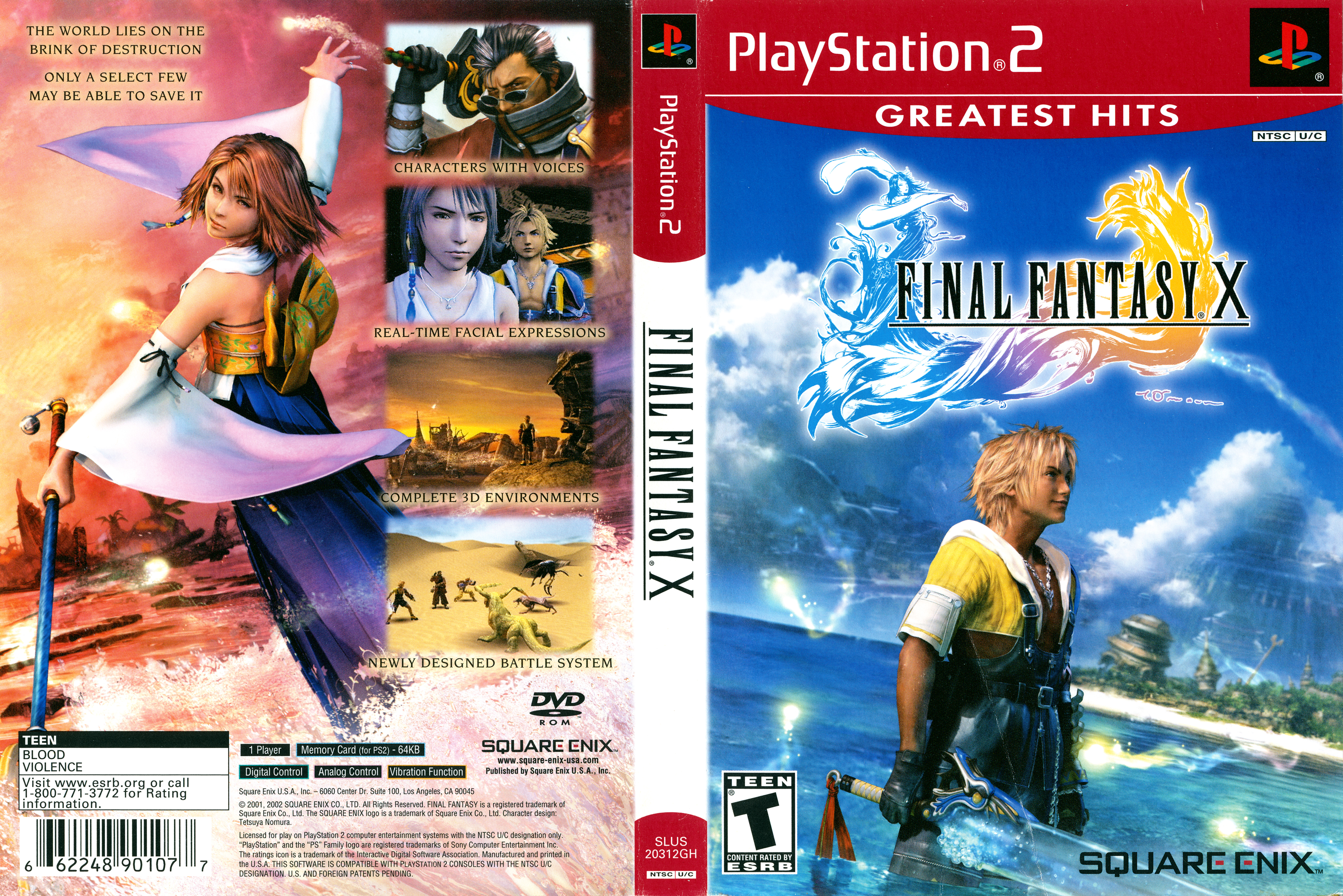 Final Fantasy X [SLUS 20312GH] (Sony Playstation 2) - Box Scans 
